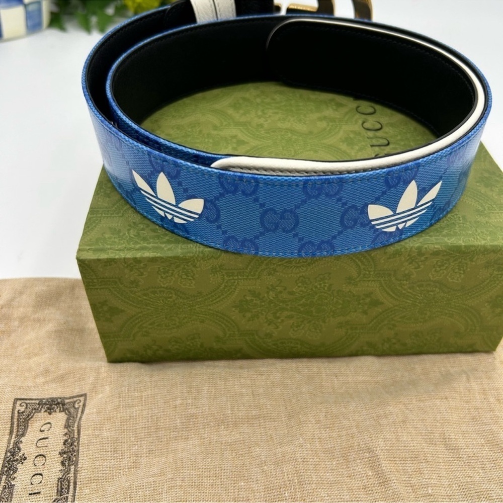 Unisex Gucci X Adidas, leather belt size 90 cm/36 inch made in Italy - Picture 4 of 8